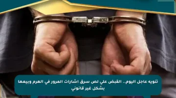 تنويه عاجل اليوم.. القبض على لص سرق إشارات المرور في الهرم وبيعها بشكل غير قانوني